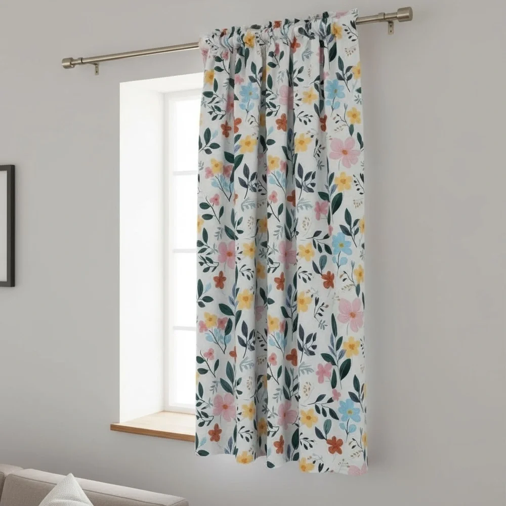 Wayfair Pastel Floral Pink Daisies Curtains 2 Panels 40x52 Lined New Cute Floral